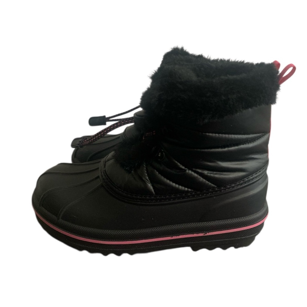 The Children's Place Black and Pink Snow Boots Girls 13